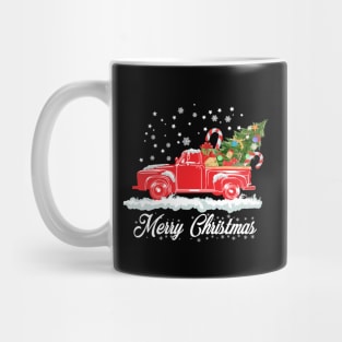 Merry Christmas Retro Vintage Red Truck Mug